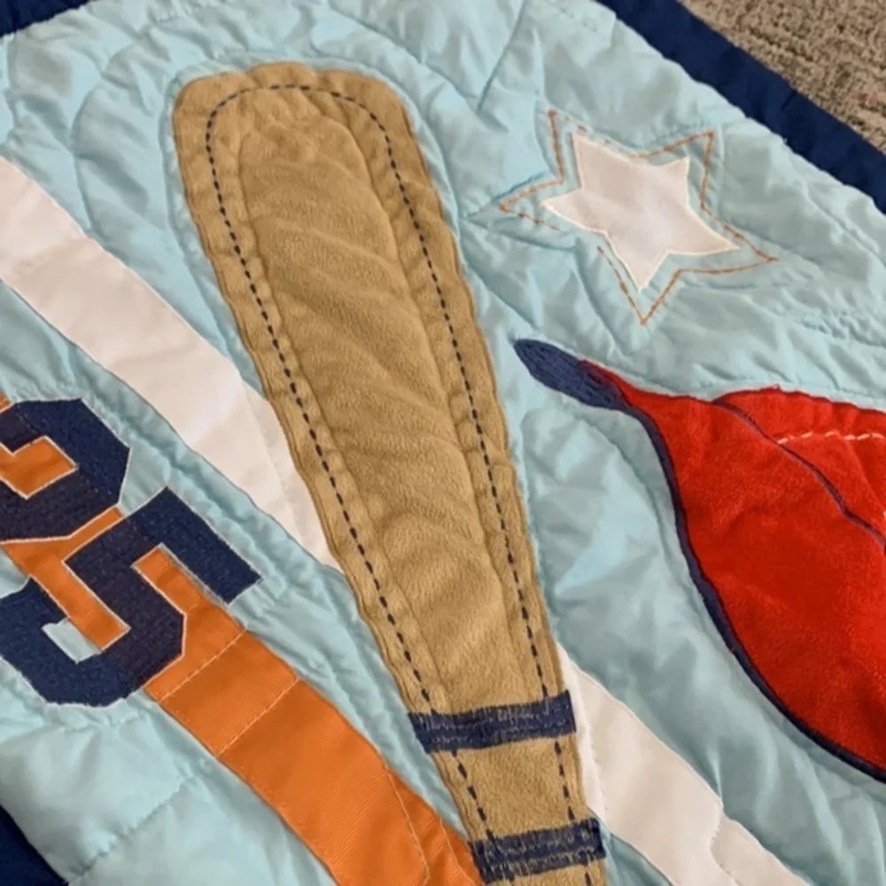 Pillow Case‎ Quilt Like Baseball Theme 19x24 Baseball Cap